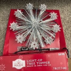 Holiday Time Silver Light-Up Tree Topper